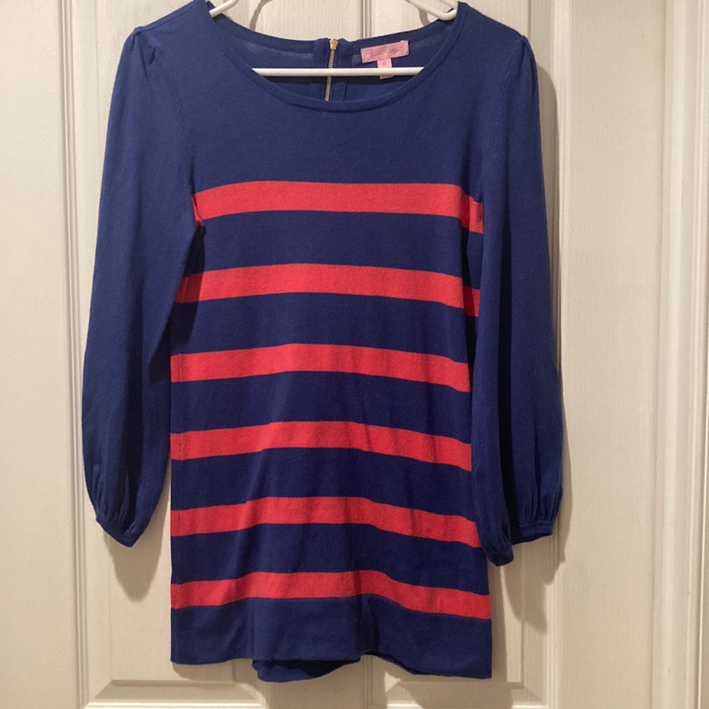 Lilly Pulitzer blue / pink striped sweater size medium